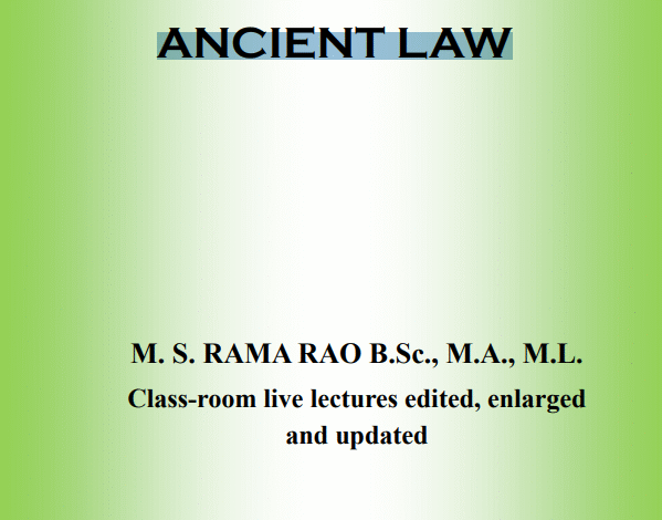 Download the book :  ANCIENT LAW